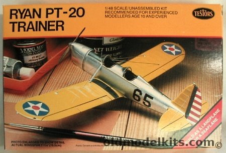 Testors 1/48 Ryan PT-20 Landplane or STM-S2 Floatplane Trainer US Army or Netherlands - (ex-Hawk), 510 plastic model kit